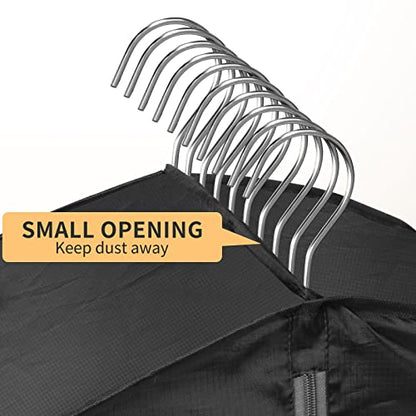 MISSLO 10" Gusseted Garment Bags for Hanging Clothes Compression 43" Suit Bags for Closet Storage Space Saver Clothes Bags for Travel Suit Cover Bags, 3 Packs