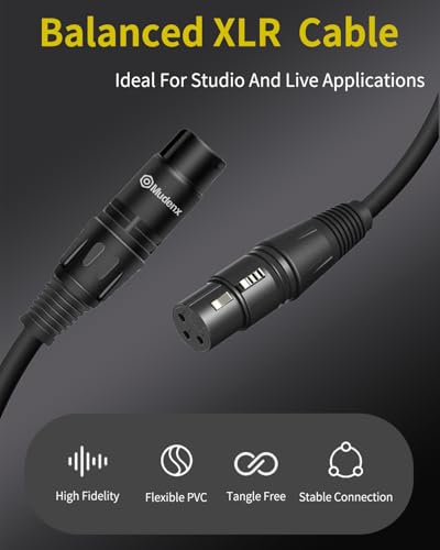 XLR Female to Female 10FT 2Pack,Microphone Wire with Balanced Shielded,3-pin XLR Adapter - color: Female To Female, size: 10Feet