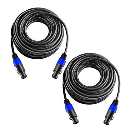 2Pcs 3ft Pro Speakon to Speakon Cable 7mm Twist Lock Audio Speaker Wire - size: 3ft