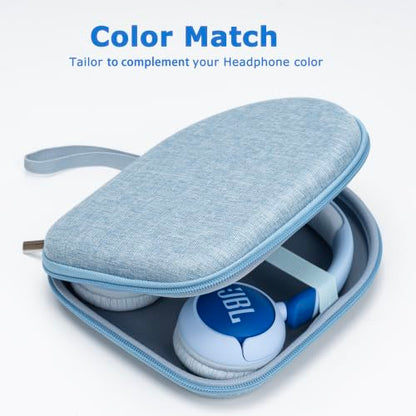 Ginsco Case Compatible with Sony WH-CH520 Wireless Headphones Bluetooth On-Ear Headset with Microphone, with JBL Tune 510BT/520BT/500BT/Junior 320 Ultra-Slim Case for On Ear Headphones (Light Blue) - color: Light Blue