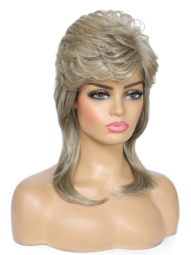 Mullet Wigs for Women,Joe Dirt,Emo Wig,80s 90s Costumes Fancy Party Accessory Cosplay Wig,Halloween Man （Blonde） - color: w2057-Blonde