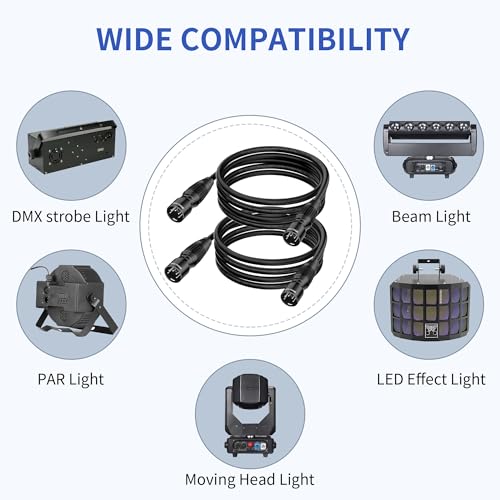 SMALL-EYE 5 Pin DMX Male to Male Cables 5 ft 2-Pack, DMX512 Jumper | True DMX512 Signal, 116Ω Optimized Impedance, Signal Routing, Professional Lighting Systems - size: 5 feet -2 Packs