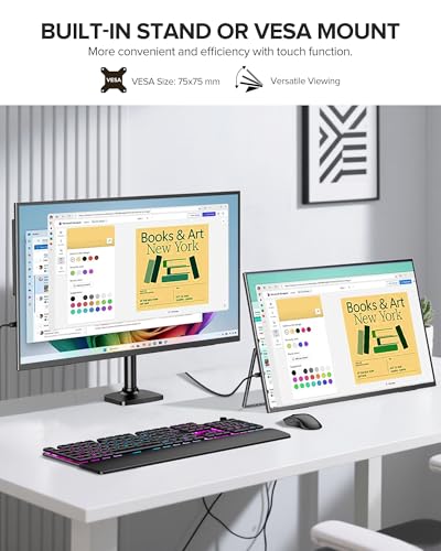 UPERFECT Portable Monitor Touchscreen 24" 120Hz 1080P 125% sRGB 400Nits | Large Gaming Monitor with Kickstand, VESA, Bag, USB-C HDMI External Second Screen for Laptop, PC, Phone, Game Console - size: 23.8"