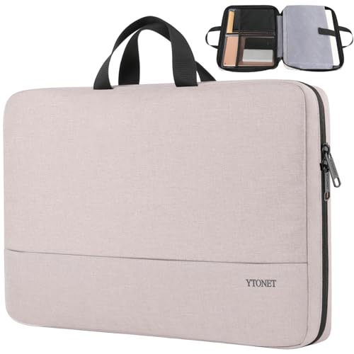 Ytonet Laptop Bag 16 inch, 15-15.6 Inch, Water Resistant Laptop Case Sleeve - color: Baby Pink, size: 16 inch