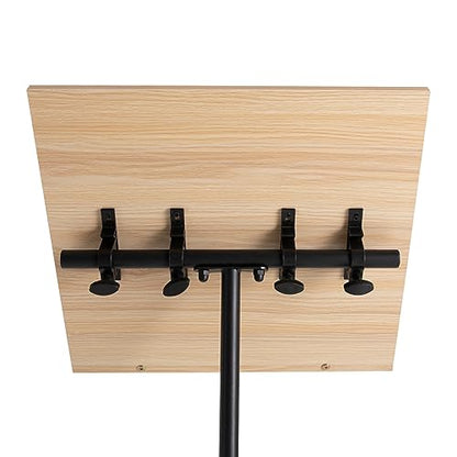 Wood Lectern Podium Stand, Height Adjustable Wooden Lectern, Lecterns Podium Stand with Storage Platform Tilting Desktop with Edge Stopper Load Capacity 45lbs for Classroom, Office, Church - Brown