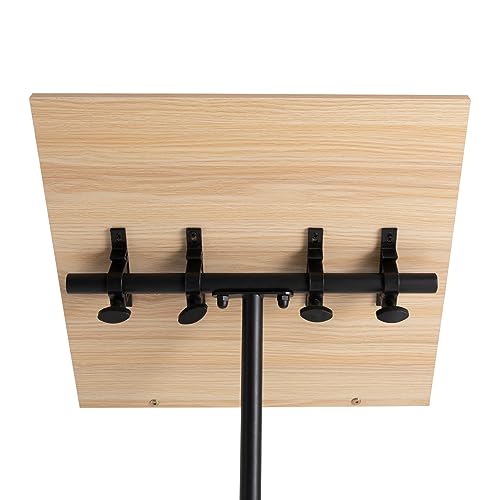 360° Swivel Angle Lectern Podium Stand, Height Adjustable Laptop Table, Portable Presentation Standing for Classroom, Office, Church, Tilting Desktop with Edge Stopper (Brown)