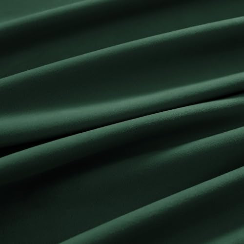 nanbowang Dark Green Velvet Curtains - 42 Inches Width 84 Inches Long Soft Curtain Rod Pocket Thermal Insulated Window Treatment for Bedroom 2 Panels - color: Dark Green, size: 42"W x 84"L (Pack of 2)