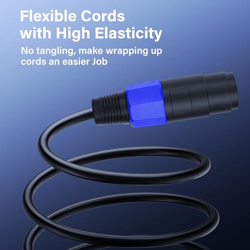 SinLoon Speakon to XLR 22AWG 3Pin Female Audio Extension Cable with Twist Lock for Amplifier Pro DJ PA Stage (0.5M/1.6FT) - style: 0.5M/1.6FT Speakon Female