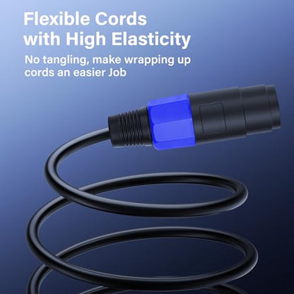 SinLoon Speakon to XLR 22AWG 3Pin Female Audio Extension Cable with Twist Lock for Amplifier Pro DJ PA Stage (0.5M/1.6FT) - style: 0.5M/1.6FT Speakon Female