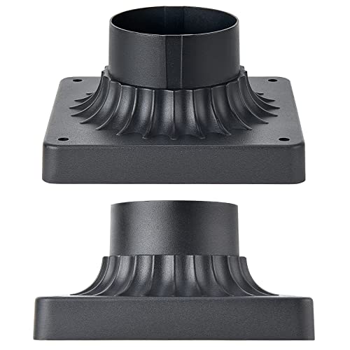 Pier Mount Base 6 Pack, Outdoor Post Light Adapter Matte Black - color: Matte Black-6PK