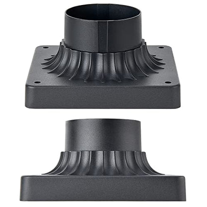 Pier Mount Base 6 Pack, Outdoor Post Light Adapter Matte Black - color: Matte Black-6PK