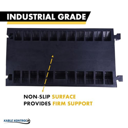 Kable Kontrol Atlas Heavy Duty Cable Protector Ramp - 3 Channel Bulk Wholesale Pallet - 20 Pcs - 36” Long Black & Yellow – 44000 Lbs Capacity - Rubber Speed Bump Wire Protector Cord Cover – CP9986 - size: 3 Channel - 36" - 20 Units