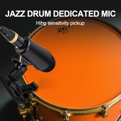 W IN-MIX G7 7-Piece Drum Mic Kit – All-Metal Construction with XLR Outputs, Dynamic Mics for Kick, Snare, Toms & Condenser Overheads for Studio Recording & Live Performance