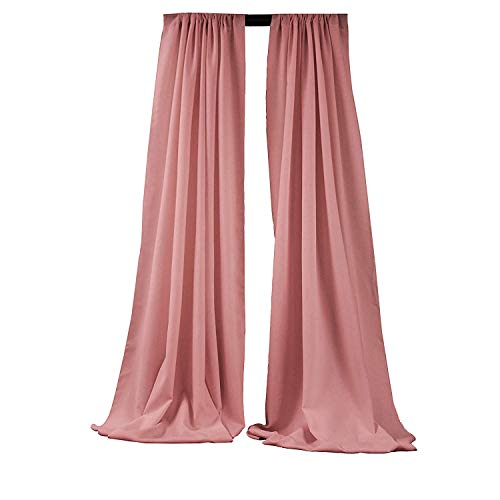 New Creations Fabric & Foam Inc, 5 Feet Wide by 10 Feet High Polyester Poplin Backdrop/Drape Curtain with 4" Rod Pocket on top, 1 Pair (Dusty Rose) - color: Dusty Rose