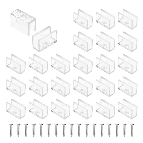PATIKIL LED Strip Light Clips, 48pcs Mounting Bracket Fixing Clips Plastic Clamp Holders with 304 Stainless Steel Screws for 5.9mm-6.4mm Width Neon RGB Light Cable Ribbon - size: 5.9mm-6.4mm