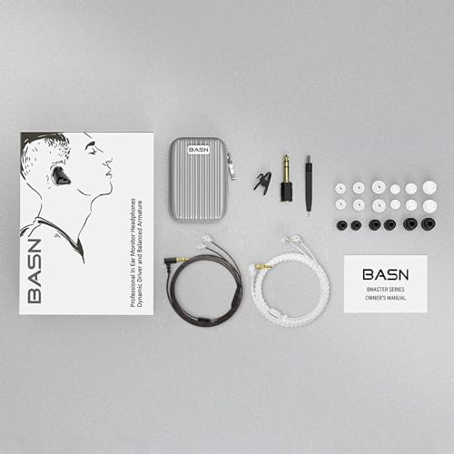 BASN Bmaster 2Pin Triple Drivers in Ear Monitor Headphones (Black) - color: Clear Black