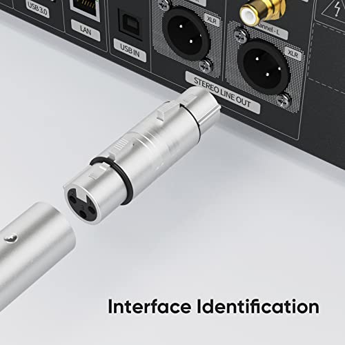 CableCreation [5-Pair XLR Female to Female & XLR Male to Male 3PIN Adapter Connector Compatible Microphone,Mixer,Silver - size: M to M & F to F