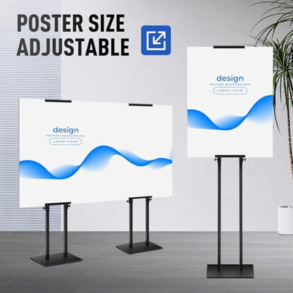 22x28 Poster Stand Floor Sign Holder, Double Sided Adjustable Pedestal Sign Stand with Heavy Duty Iron Base, Commercial 24×36 Display signage for Store Restaurant Office Hospitals Schools Hotel & Business Advertising