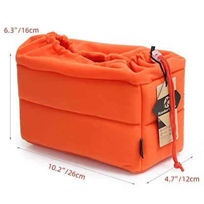 Koolertron Shockproof Camera Photo Bag for SLR TLR Camera Insert Partition Padded Case,Can be Put Directly Into the SLR Camera Bag With Freely Adjustable Compartment - color: Orange