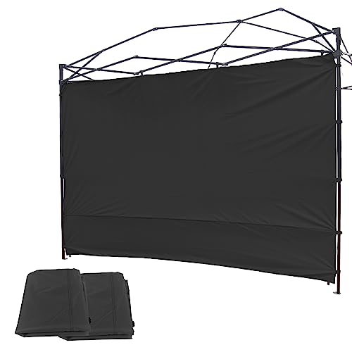 Canopy Sunwall Sidewall Gazebos Tent for 10x10ft Pop up Straight Leg Black | Waterproof Gazebos Outdoor Instant Canopies 1 Pcs Canopy Sidewall Only - color: Black, size: 10 x 10 ft (2 pieces)