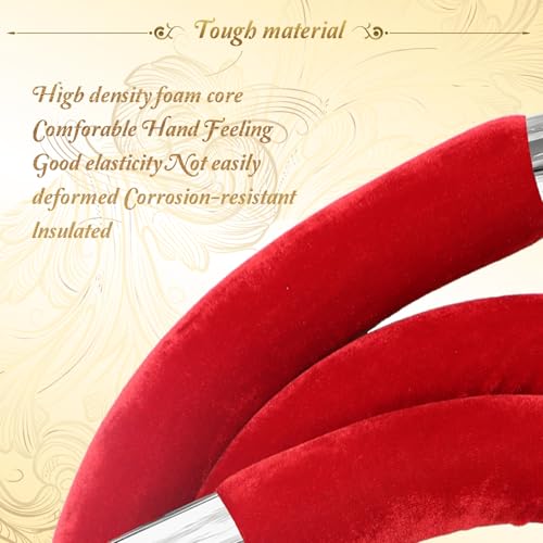 2PCS Red Velvet Stanchion Rope 5 Ft Crowd Control Ropes Barrier with Silver Hooks for Party - color: Red&Silver, size: 2PCS