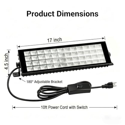 120W LED Black Light Bar, Blacklight for Glow Party, Flood Light with 10ft Cord+Switch, Glow in The Dark for Halloween, Party, Birthday, Body Paint, Fluorescent Poster, Bedroom - size: 1pcs