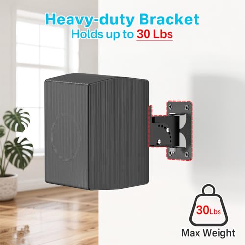 Aiweiwa Pair of Adjustable Speaker Mount for Samsung Q990H/Q990F/Q990D/Q930H/Q930F Rear Speakers - Heavy Duty Wall Mount Speakers Bracket for Samsung Q Series Rear Speaker Wall Mount Up to 30Lbs