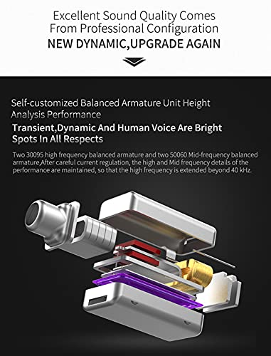 KZ ZS10 Pro 4BA+1DD in Ear Monitor Headphones 5 Driver HiFi Metal Earbuds Headphone Noise Cancelling IEM Earphone with 2 Pin Detachable Cable - size: With Mic
