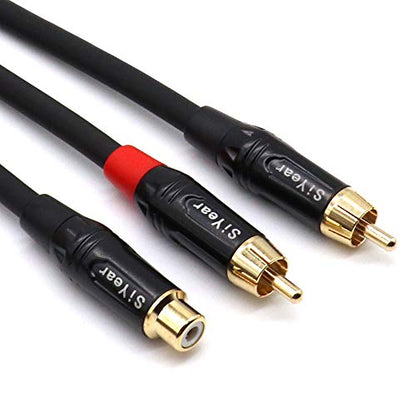 RCA Female to 2 RCA Male Y Splitter Cable,Gold Plated Dual RCA Male to RCA/Phono Female Stereo Audio Cable Extension Cord (50CM) - color: RCAF-2RCAM