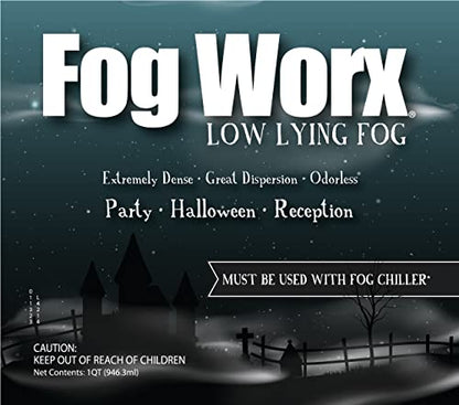 Fogworx Low Lying Fog Juice, Long Lasting Low Lying Indoor-Outdoor Fog, Designed Fog Chillers, Ground Foggers and Low Lying Fog Generators, 1 Quart (Pack of 3) - size: Low Lying Quart (Pack of 3)