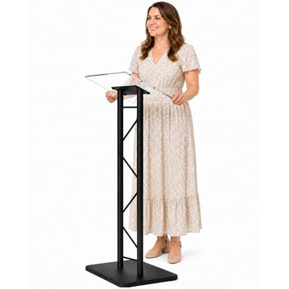 Kingdom KML15TA Modern & Stylish Acrylic and Metal Podium, Conference Podium for Speakers, Speeches and Other Occasions (43.4" Height) - size: Design 07