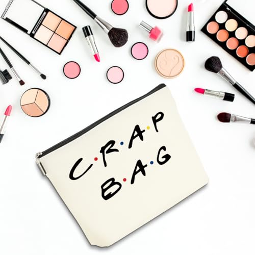 2 PCS Friend Gifts Makeup Bag, Best Friend Birthday Gifts Cosmetic Bag | Funny Friends Theme Cosmetic Bags, Christmas Graduation Friendship Gifts for Women Men Best Friends Mom, Black White - color: Multicolor 0082