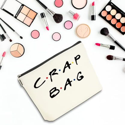 2 PCS Friend Gifts Makeup Bag, Best Friend Birthday Gifts Cosmetic Bag | Funny Friends Theme Cosmetic Bags, Christmas Graduation Friendship Gifts for Women Men Best Friends Mom, Black White - color: Multicolor 0082
