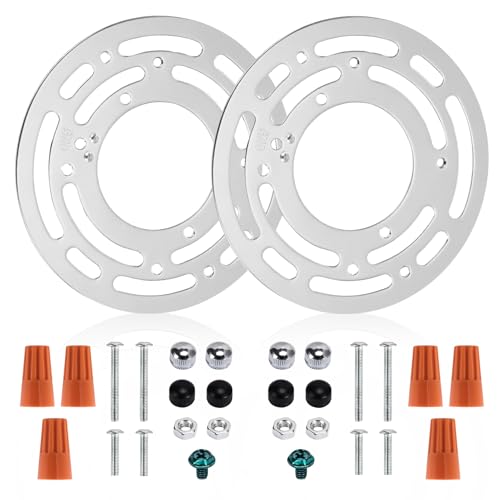 KC&KST 2 Pack Universal Light Fixture Mounting Bracket, 4 Inch Steel Round Crossbar with Screws & Nuts - for Ceiling Lights, Wall Sconces, Pendant, Chandelier, Vanity Light Installation (Style 3-2PC) - style: Style 3-2PC