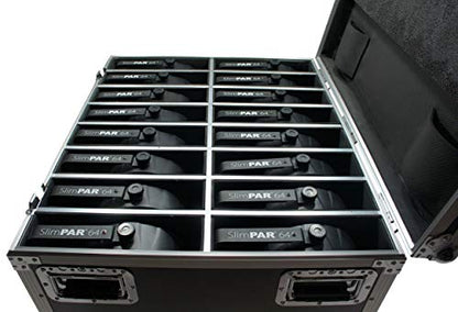 16 Space Slim Par Light Flight Case Slimpar Can Road Case Harmony Cases | DJ lighting fixture transport, stage gear travel storage, event production equipment protection, mobile entertainer hauling