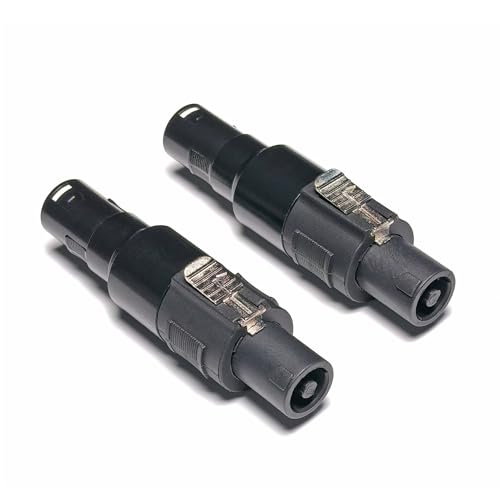 WJSTN 3pin XLR to Speakon Adapter, Black, Professional Connector, 2 Pack, for PA Systems, DJ Equipment, Amplifiers, Mixing Consoles (Speakon Male to XLR Male) - style: Speakon Male to xlr Male