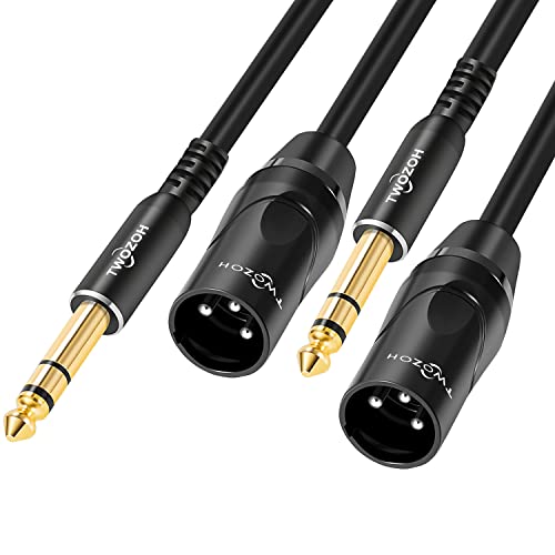 Twozoh 1FT 2 Pack 1/4 Inch to XLR Male Stereo Guitar Cable (Professional/HiFi) - color: Male 2-PACK, size: 1FT