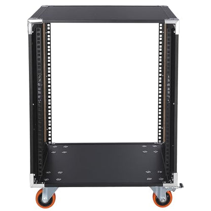Movable AV Gear Rack 12U 19in Mobile Floor Standing Network Device Storage Cabinet Stand - Audio Stereo Studio DJ Equipment Rack Server IT Data Devices Storage Cabinet with Castors - size: 12U