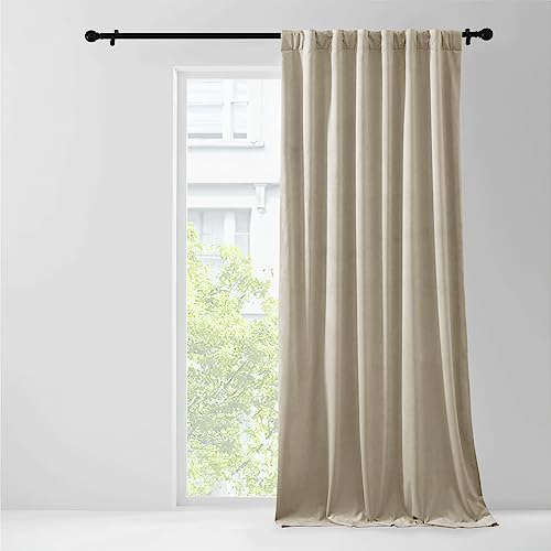 NICETOWN Camel Room Darkening Velvet Curtain Bedroom Window Drape 96 inch Long, 1 Panel Living Room Back Tab Blackout Curtain Window Treatment Velvet Panel Farmhouse for Apartment, 48" Width - color: Camel, size: 48"W x 96"L (Pack of 1)