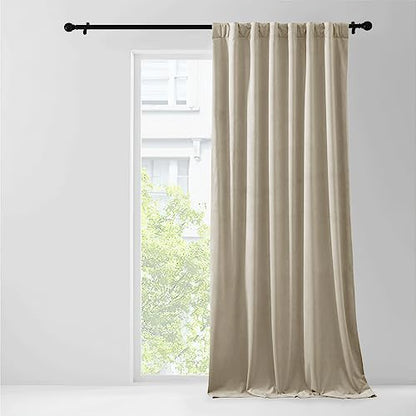 NICETOWN Camel Room Darkening Velvet Curtain Bedroom Window Drape 96 inch Long, 1 Panel Living Room Back Tab Blackout Curtain Window Treatment Velvet Panel Farmhouse for Apartment, 48" Width - color: Camel, size: 48"W x 96"L (Pack of 1)