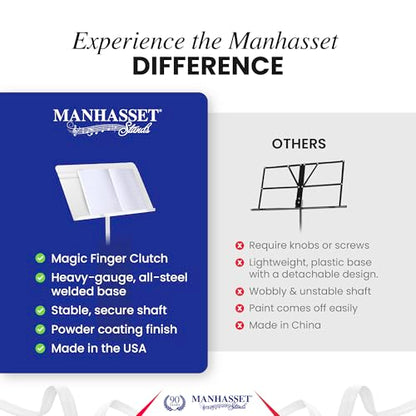 Manhasset 48 Symphony Music Stand for Sheet Music - Model 4801WHI - color: White, Glossy, size: Pack of 1