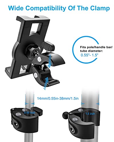 Tablet Mic Stand Holder, Microphone Music Tablet Mount with Ultra Stable C-Clamp, Compatible with iPad Pro/Air/Mini, Galaxy Tabs/Z Fold, Fire HD, iPhone, More 4.7-13" Cell Phones and Tablets