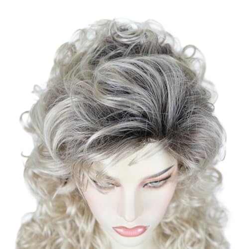 Aimole Long Curly Wigs Synthetic Ombre Blonde Cosplay Women Wig Heat Resistant Hair (TT1654) - color: #TT1654