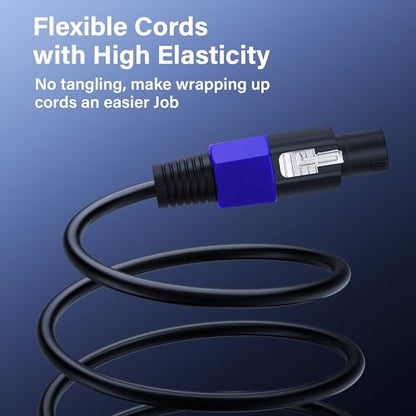SinLoon Speakon to XLR 3Pin Cable 22AWG Male to Female Audio Extension Cable with Twist Lock for Amplifier Pro DJ PA Stage(0.5M/1.6FT Speakon Male) - style: 0.5M/1.6FT Speakon Male