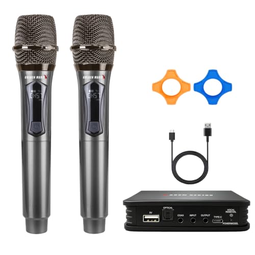 Wireless Microphone Karaoke System for TV and AUX Speaker | Supports Coaxial Optical 3.5mm AUX and Inputs, AUX or RCA Output to Speakers
