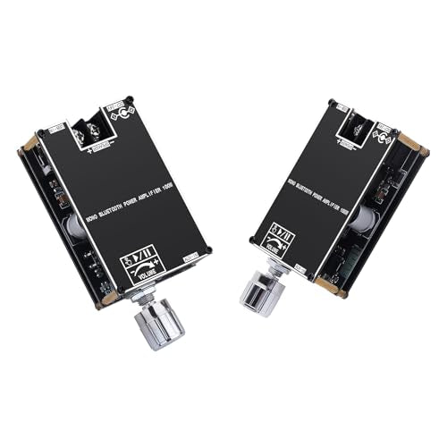 2Pack ZK-1001B Bluetooth Amplifier Board, 100W Mono AMP TWS Mini Amps | Audio Power Amplifier Module with Box Matching for Home Speaker System, Bluetooth/AUX/USB Input, APP Control DC 7-24V - color: Black1 2PCS ZK-1001B