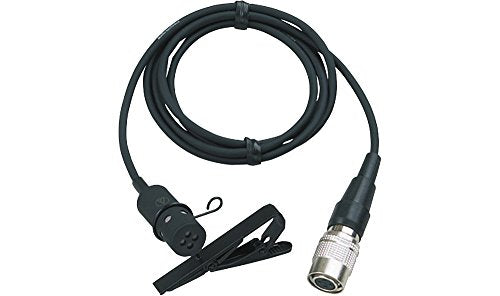 Audio-Technica AT831cW Cardioid Condenser Clip-On Lavalier Mic Terminated with locking 4-pin connector for A-T UniPak® body-pack wireless transmitters | Includes clothing clip and foam windscreen for recording, broadcasting and performance