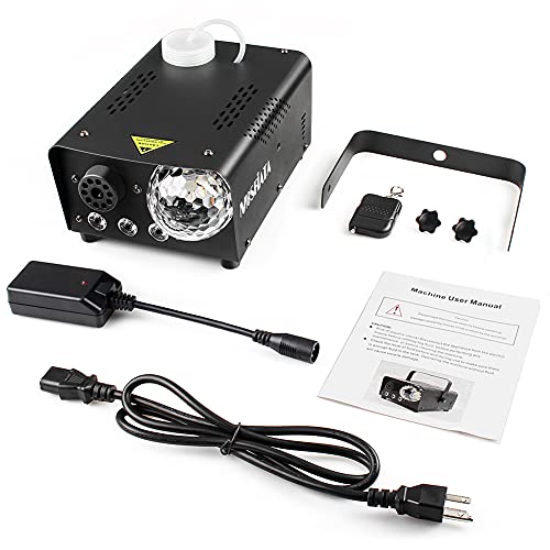 MOSFiATA Fog Machine with Disco Light 600W Smoke Machine RGB LED lights, 2500 CFM Spray, Remote Control, Perfect for Halloween, Christmas, Wedding, Party, Club, DJ Stage Effect