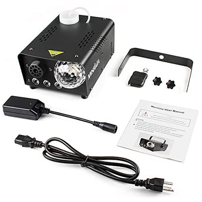 MOSFiATA Fog Machine with Disco Light 600W Smoke Machine RGB LED lights, 2500 CFM Spray, Remote Control, Perfect for Halloween, Christmas, Wedding, Party, Club, DJ Stage Effect