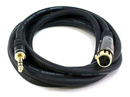Monoprice 104771 15-Feet Premier Series XLR Female to 1/4-Inch TRS Male 16AWG Cable gold - size: 15 Feet